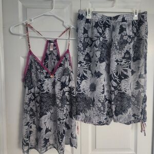 Liberty of London for Target Sheer Floral Print Pajama Lounge Boho Set, Sz L‎